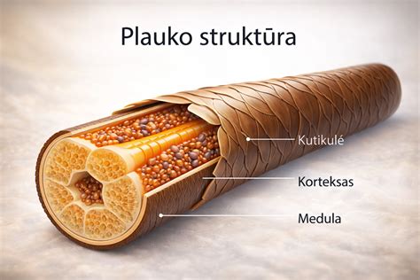Plauko struktūra prieš ir po keratino